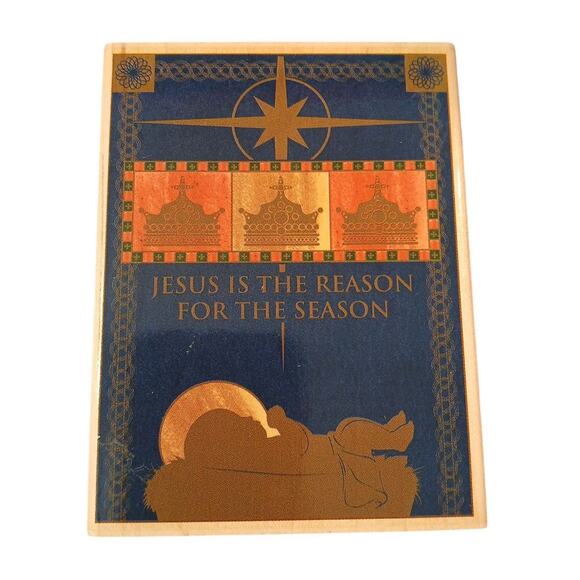 Christmas Nativity Rubber Stamp Inkadinkado 95633y +Jesus Is The Reason OR1016 - Picture 5 of 8
